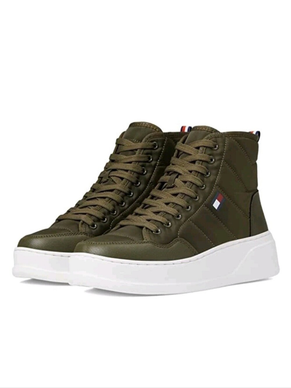 NEW Tommy Hilfiger Women's Olive High-Top Sneakers size 10